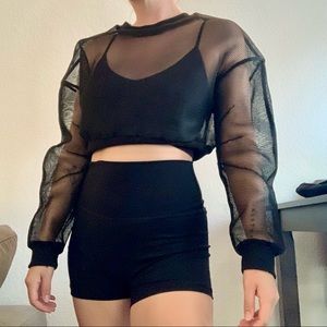 Dolls Kill Black Mesh Top